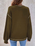 Solid Color Knit Pullover Sweater with Pocket