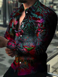 Floral Printed Lapel Men's Shirt