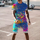 Men's Mulitcolor Short-Sleeved Suit