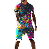 Men's Mulitcolor Short-Sleeved Suit
