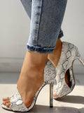 Snakeskin Chunky Heeled Sandals