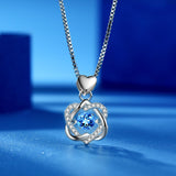 Beating Heart Blue Crystal Necklace