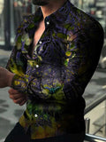 Floral Printed Lapel Men's Shirt