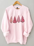 Christmas Tree Pattern Loose Casual Pullover