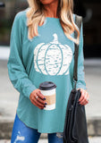 Pumpkin Print Tunic Tops