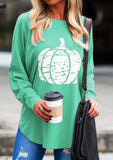 Pumpkin Print Tunic Tops