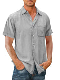 🔥Mens Denim Long Sleeve Button Down Shirt