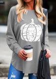 Pumpkin Print Tunic Tops