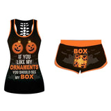 Skull -Halloween Tops And Bottom