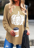 Pumpkin Print Tunic Tops