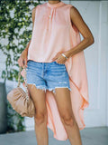 Plain Sleeveless Dip Hem Top