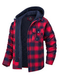 Flannel Jacket with Removable Hood Plaid Quilted Lining