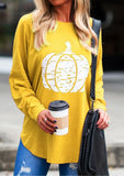 Pumpkin Print Tunic Tops